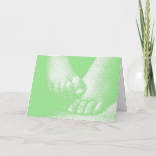 ベイビーシャワーお礼 - 緑 サンキューカード (正面)