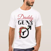 ベイビーシャワーのお父さんの銃の性別お披露目 Tシャツ (正面)