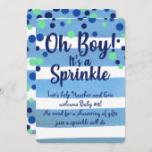 ベイビーシャワーのお誘い - 男の子の赤ちゃん 招待状 (正面/裏面)