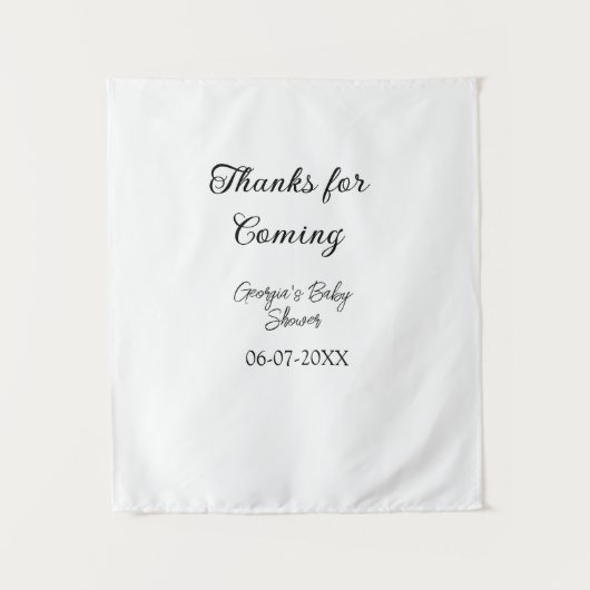 ベイビーシャワーのお越しありがとう モダン シンプル タイポグラフィ タペストリー (正面)