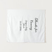 ベイビーシャワーのお越しありがとう モダン シンプル タイポグラフィ タペストリー (正面(横))