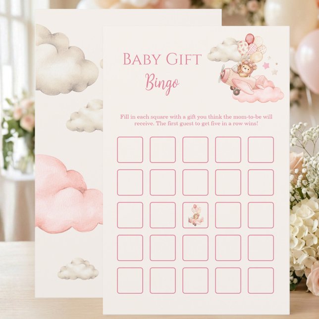 ベイビーシャワーのギフトビンゴゲーム (We Can Bealy Wait Tedd Bear Gift Bingo Game | Girl Baby Shower)
