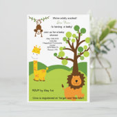 ベイビーシャワーの招待状がジャングル仕様 招待状 (スタンド正面)