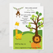 ベイビーシャワーの招待状がジャングル仕様 招待状 (正面/裏面)