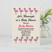 ベイビーシャワーの招待状カードでフラミングル 招待状 (スタンド正面)