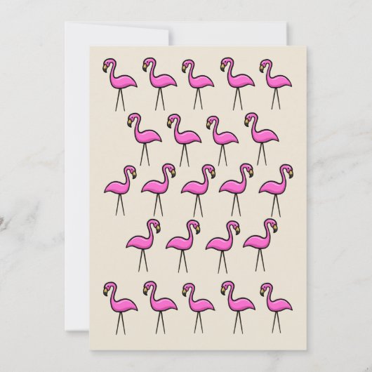 ベイビーシャワーの招待状カードでフラミングル 招待状 (裏面)