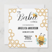 ベイビーシャワーの途中のスクエアベイビー 招待状 (正面)