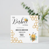 ベイビーシャワーの途中のスクエアベイビー 招待状 (スタンド正面)