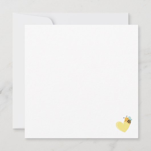 ベイビーシャワーの途中のスクエアベイビー 招待状 (裏面)