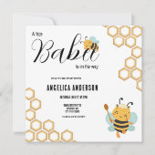 ベイビーシャワーの途中のスクエアベイビー 招待状 (正面)