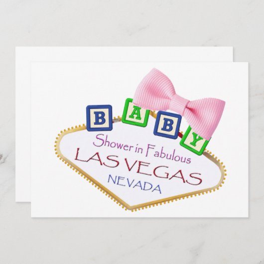 ベイビーシャワーインラスベガスガール招待状 招待状 (正面/裏面)