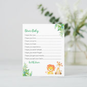 ベイビーシャワーサファリジャングルアドバイスカードのご希望 (スタンド正面)