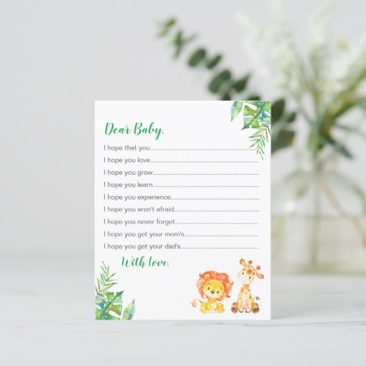 ベイビーシャワーサファリジャングルアドバイスカードのご希望 (スタンド正面)