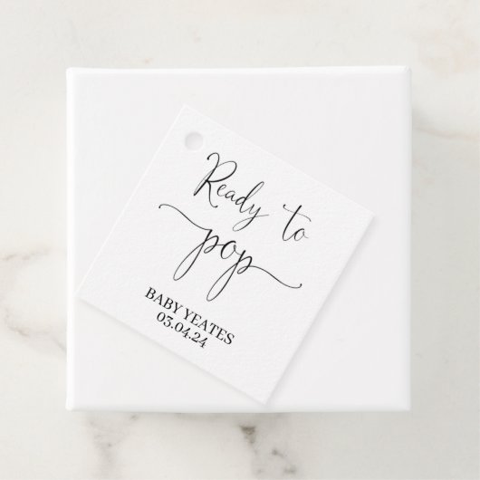 ベイビーシャワーポップ・アートのメッセージカードポップコーンボトル フェイバータグ (インサイチュ)