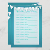 ベイビーシャワーラブバンティングターコイズ アドバイスカード (正面/裏面)