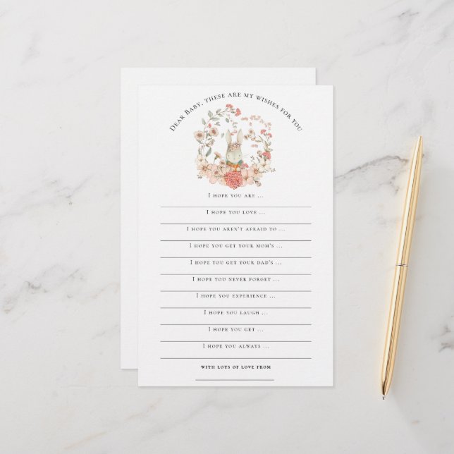 ベイビーシャワーヴィンテージバニーガールウッドランド (正面/裏面インサイチュ)