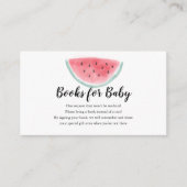 ベイビーシャワー用水色スイカの本 エンクロージャーカード (正面)