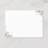 ベイビーシャワー要求 – 金ゴールドバルーン緑ガーランド 名刺 (裏面)