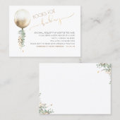 ベイビーシャワー要求 – 金ゴールドバルーン緑ガーランド 名刺 (正面/裏面)