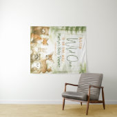 ベイビーシャワー かわいい森の赤ちゃん動物 タペストリー (インサイチュ(横))