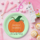 ベイビーシャワー オレンジ パンプキン スウィートベイビー ペーパープレート (パーティー)