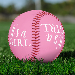ベイビーシャワー ジェンダーリビール 女の子 お披露目 パーティー 野球ボール