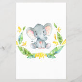 ベイビーシャワー ビンゴ スイート エレファント ゲーム カード (裏面)