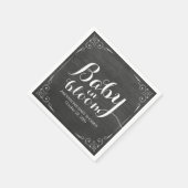 ベイビーシャワー ベイビーイン・ブルーム フラワーフレーム ブラックボード スタンダードカクテルナプキン (角)