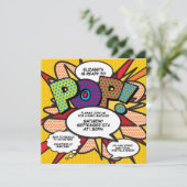 ベイビーシャワー モダン ファン レディ トゥ ポップ フォト 招待状 (スタンド正面)