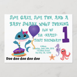 ベイビーシャークのオーダーメイド誕生日パーティー 招待状