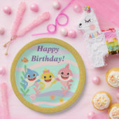 ベイビーシャークの誕生日パーティープレート ペーパープレート (パーティー)