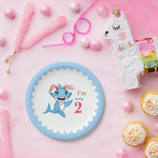 ベイビーシャークの誕生日 ペーパープレート (パーティー)