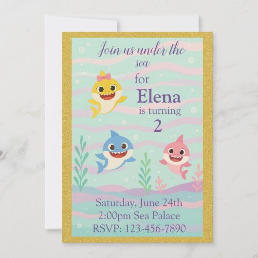 ベイビーシャーク 招待状 (正面)