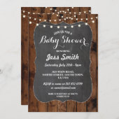 ベイビーシャ素朴ワーチョーク&ウッド招待状BBQパーティー 招待状 (正面/裏面)