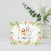 ベイビージャングルベイビーシャワーの感謝を伝えるポストカード ポストカード (スタンド正面)