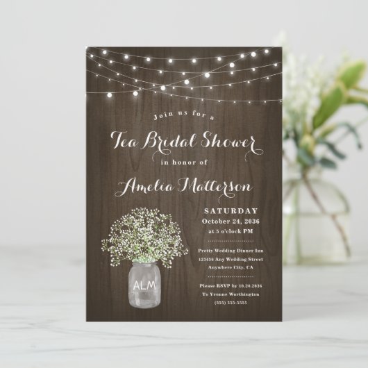 ベイビーズブレアスメイソンジャーティ素朴ーブライダルシャワー 招待状 (スタンド正面)