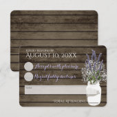 ベイビーズブレスとラベンダーの結婚式返信 出欠カード (正面/裏面)