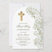 ベイビーズブレスのアーチ ファーストコミュニオン 招待状 (正面)