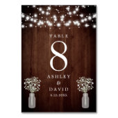 ベイビーズブレスのストリングライト エレガントなウェディング テーブルナンバー (正面)