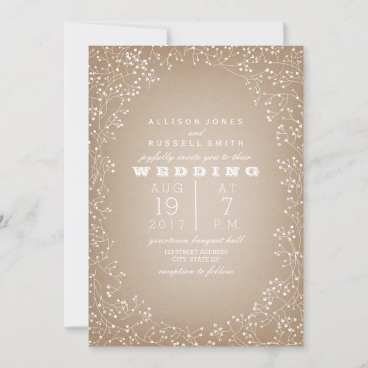 ベイビーズブレスのボーダーカードストック風 招待状 (正面)