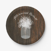 ベイビーズブレスウッドのメイスンインスパイアの結婚びん ペーパープレート (正面)