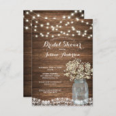 ベイビーズブレスメ素朴イソンジャーブライダルシャワー 招待状 (正面/裏面)