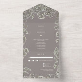 ベイビーズブレス アメシストグリーン ウェディング RSVP オールインワン招待状 (内側)