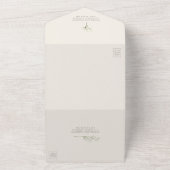 ベイビーズブレス アメシスト グリーン ウェディング RSVP オールインワン招待状 (外側)