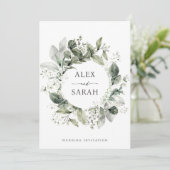 ベイビーズブレス ウェディング 招待状 ギプソフィラ セージ (スタンド正面)