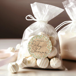 ベイビーズブレス ウォーターカラー フラワー ボホ ベイビーシャワー ラウンドシール