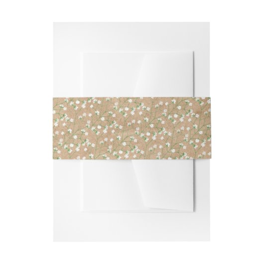 ベイビーズブレス ウォーターカラー ボヘミアンチック 洗礼 結婚式 招待状ベリーバンド (正面例)