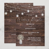 ベイビーズブレス ウッド ストリング ライト 結婚式 披露宴 招待状 (正面/裏面)