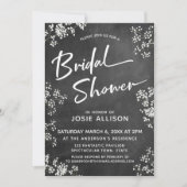 ベイビーズブレス チャコボード モダン ブライダルシャワー 招待状 (正面)