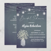 ベイビーズブレス チョーク BG ストリング ライト  ブライズシャワー 招待状 (正面/裏面)